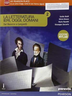 Copertina Letteratura Ieri, Oggi, Domani 2 Dal Barocco A Leopardi Ed.Mylab