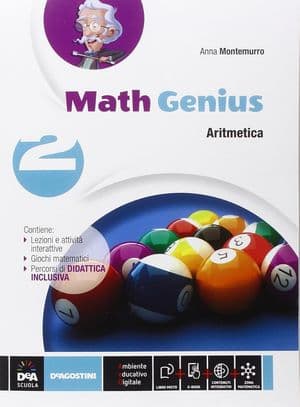 Copertina Math Genius  Aritmetica 2 + Geometria 2 + Ebook (Anche Su Dvd)