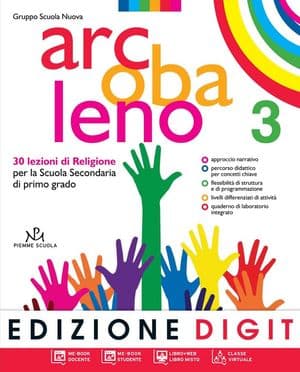 Copertina Arcobaleno Vol 3+Quad. Di Lab. 3+ Me-Book  Ed. Digit