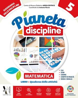 Copertina Pianeta Discipline 5 Set - Storia+Geog.+Matem.+Scienze+Atl.+Ed. Civica+Mappe