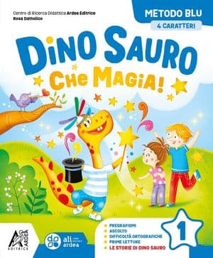 Copertina Dino Sauro -  Che Magia ! 1 Metodo Blu 4 Caratteri